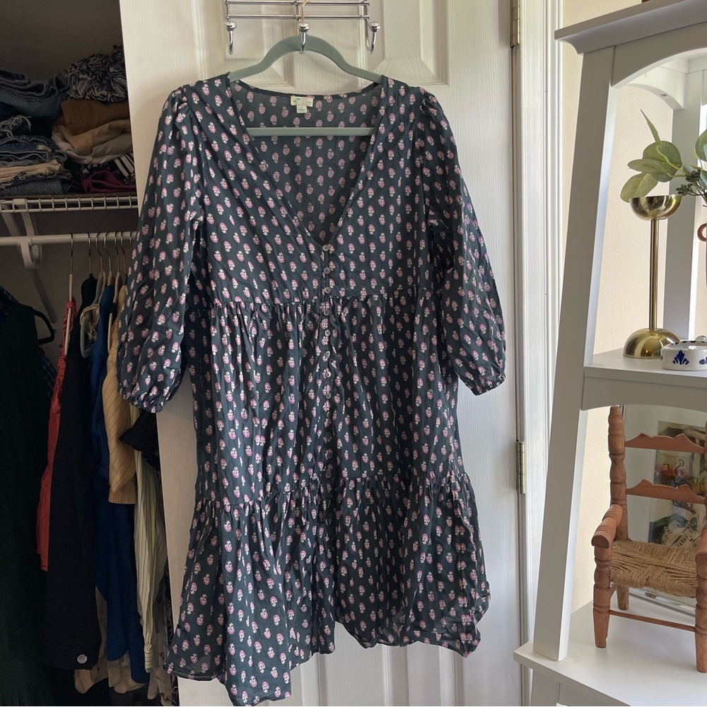 j crew beachwear patterned beach cover up dress